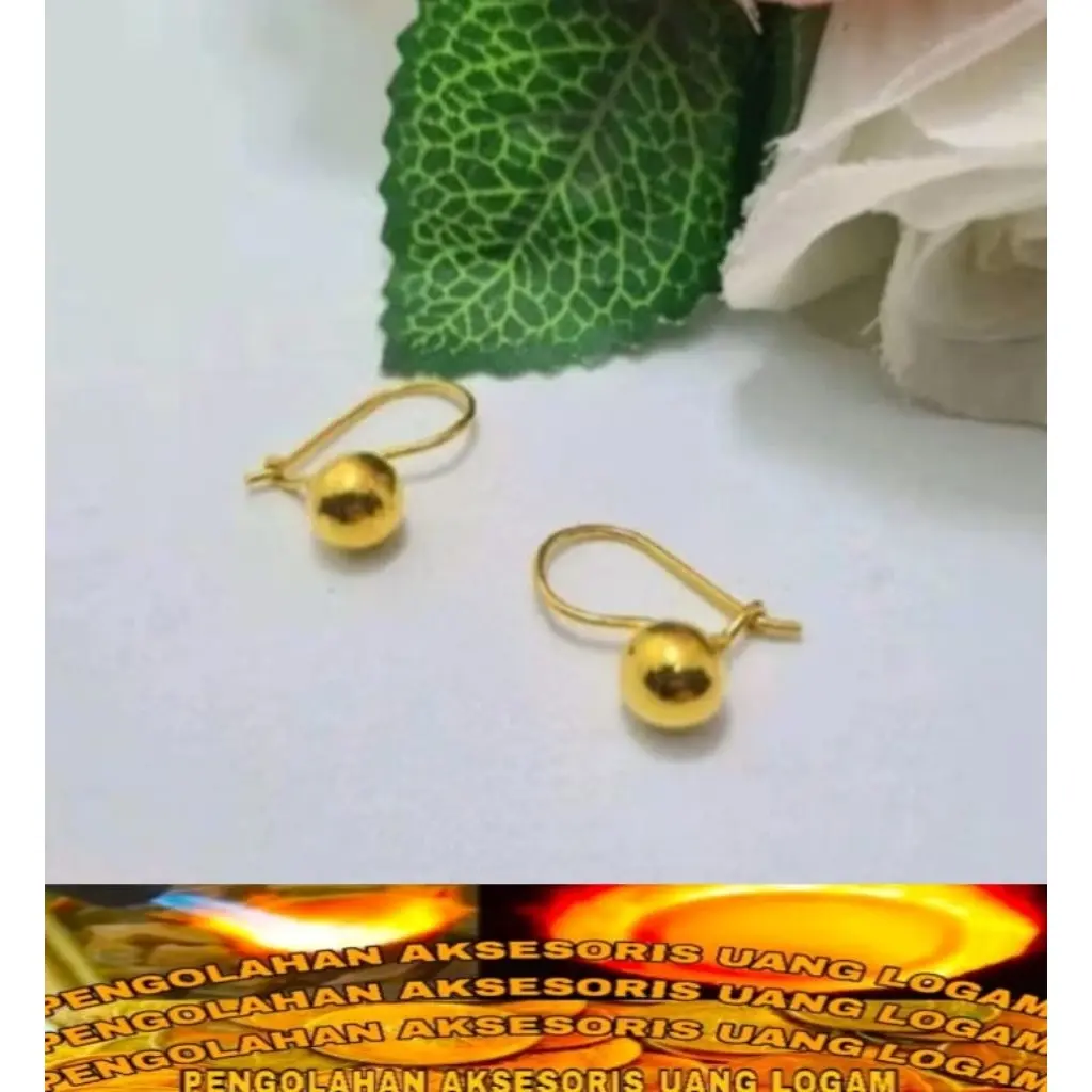 BISA COD Anting Desi Pentol wanita bahan koin Logam Lapis emas anti model terbaru TERLARIS