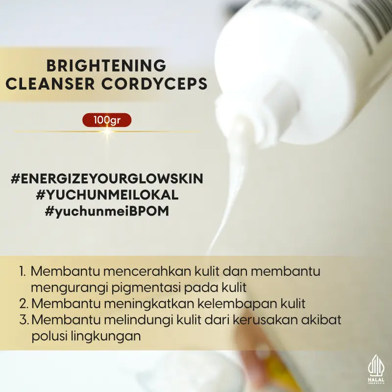 [ EXCLUSIVE REZA & ALIFHIA CHOISE ] YU CHUN MEI Cordyceps Brightening  Facial  Cleanser 100gr- Membantu Bersihkan Wajah Special Offer 1