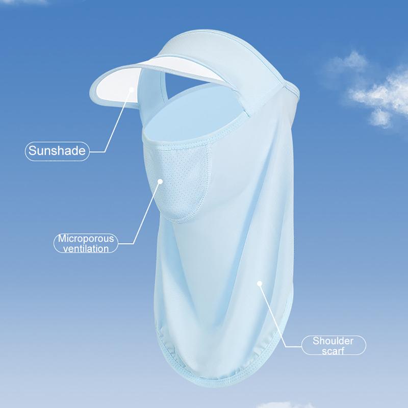 Product Introduction of GTUBIKE UPF50+ Outdoor Anti-UV Ice Silk Breathable Mask With Brim Hat Women Full Face Cover Sunscreen Driving Neck Protection 25