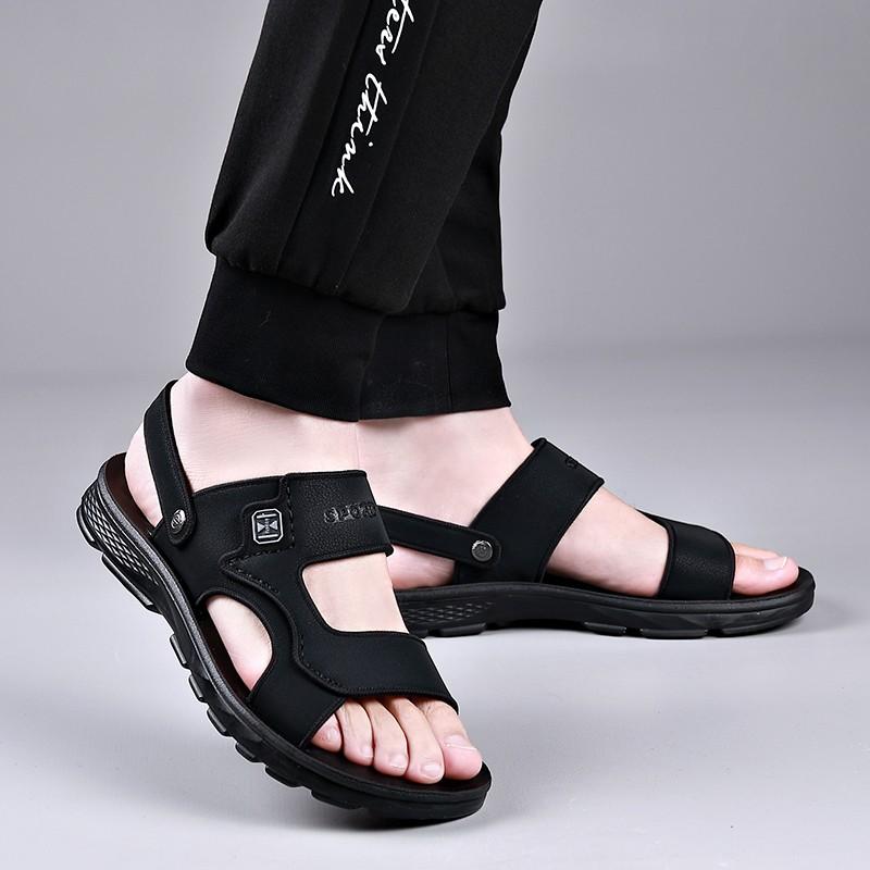 Sandals pantai pria, terbuat dari kulit asli dan dapat digunakan dua cara (sebagai sandal dan sepatu sendal) 5
