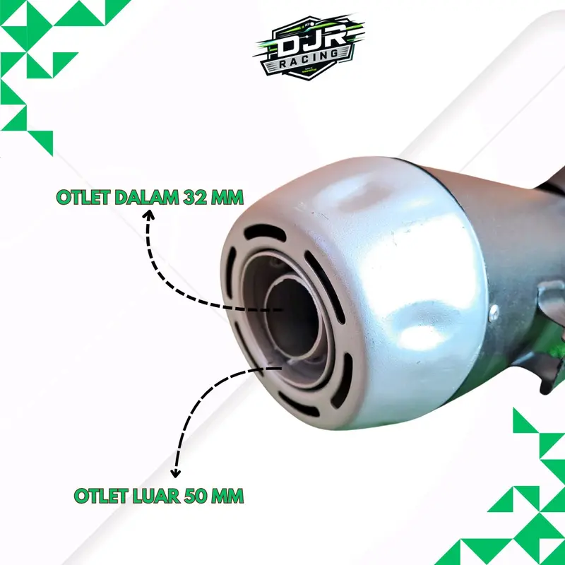 Knalpot Standar Racing suara bass adem TZM+Tameng untuk motor Beat, Vario, Scoopy, Genio, Spacy, Mio, Mio GT, Mio Soul, Fazzio, X-Ride, Mio 125, Mio M3 3