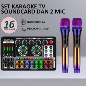 Soundcard Full Set Mic MKC KIMISO  F999 siaran langsung sound card khusus set lengkap peralatan dengan mikrofon nirkabel