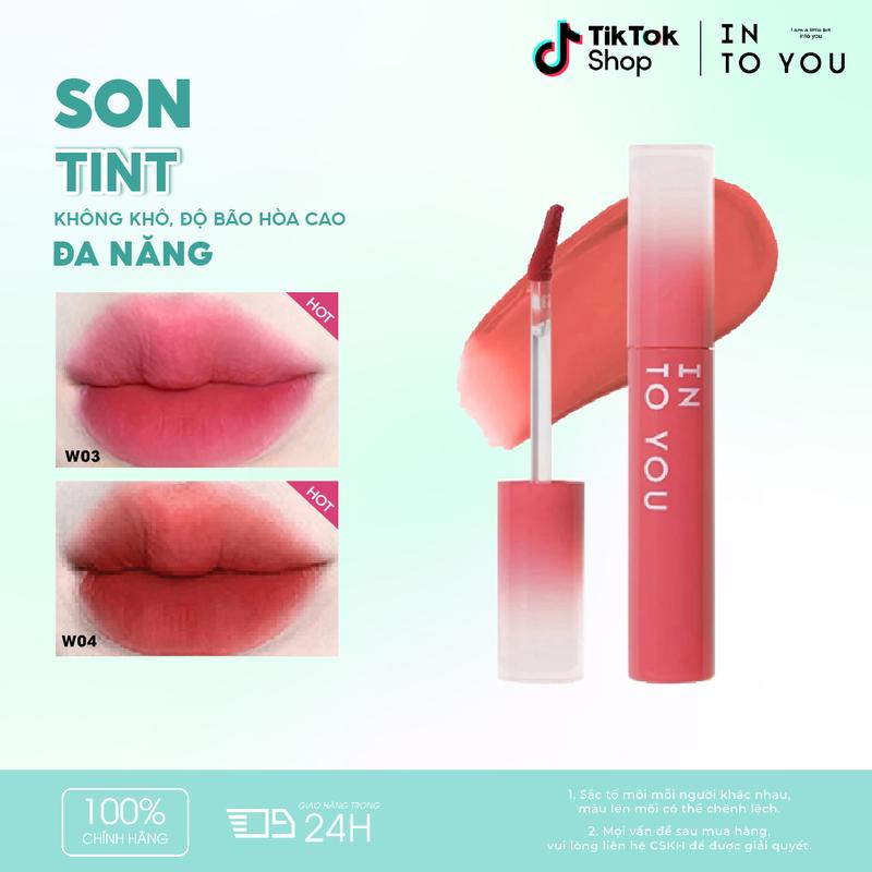  Son Kem Bóng Sương Nước Son Môi Lớp Hoàn Thiện Lì Không Dính Cốc Lâu Trôi Thích Hợp Cho Học Sinh Giá Cả Phải Chăng Dành Cho Nữ INTO YOU 