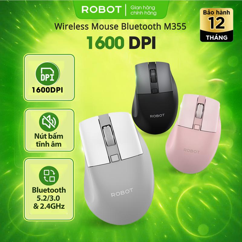  Chuột bluetooth Không Dây 2.4GHz ROBOT M355 Có 3 Mức DPI Di Chuyển Chuột Mượt 