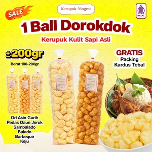 1 BALL Kerupuk Kulit Sapi Asli 200gr Dorokdok Renyah Gurih Tanpa Pengawet Snack Cemilan Asin Halal Viral Murah