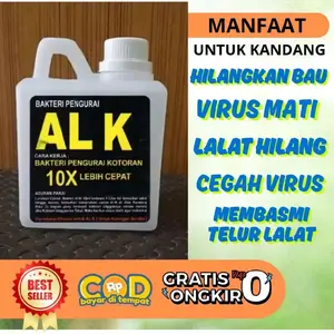PEMBASMI & PENGURAI BAKTERI AL K 1000ML - pengurang bau pada kotoran ternak sapi & kambing