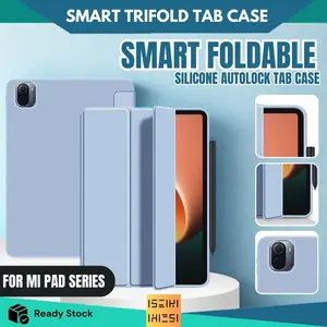 Flip Case Kompatibel Untuk Xiao Mi pad 5 6 / REDMI PAD 10.61” / REDMI PAD SE Smart Folding Casing TPU Tri Fold Function Smart Auto Lock