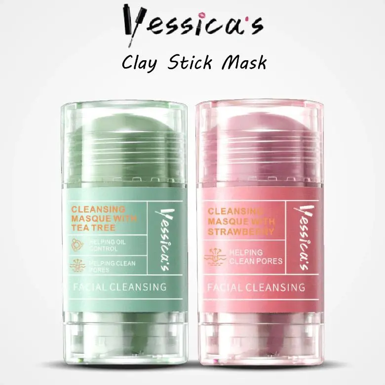 YESSICA’s - Clay Stick Mask 50gr -  Tea Tree & Strawberry Anti Pores & Acne Clay Stick Mask