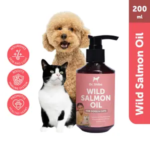 Dr. Shiba Wild Premium Salmon Oil 200ml untuk Anjing & Kucing Segala Usia | Kaya Omega-3, EPA, dan DHA