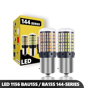 iSUN Lampu LED Mundur Sein Colok Putar 1156 BA15S BAU15S 150 180 Derajat 144 Mata 3014 SMD untuk Mobil DC12V