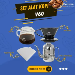 Paket Alat Seduh Kopi Rumahan Homebrewer V60 Manual Brew Home Brewer Set Coffee Manualbrew Barista Stainless Steel