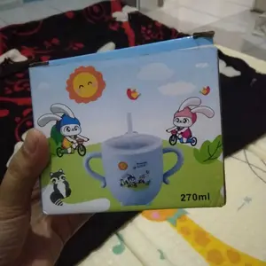 [COD] OFM C381 C382 Gelas Jerami Anak Anti Tumpah Karakter Kartun