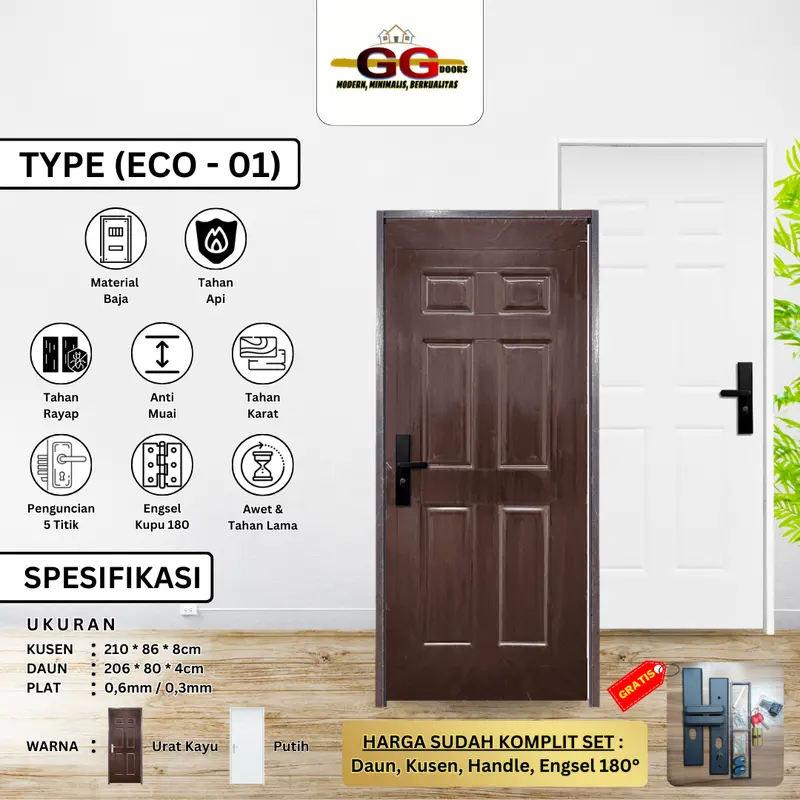KARGO - Pintu Baja GG - ECO dan LITE 86x210cm 6