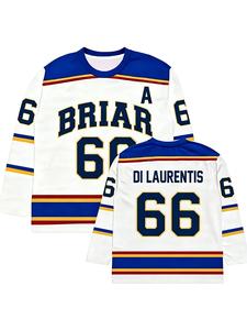 Camiseta de hockey de manga larga Briar University Di Laurentis 66, top deportivo con parche de capitán “A”, tejido transpirable y secado rápido para fans de Briar en BookTok, estudiantes y entusiastas del hockey sobre hielo.