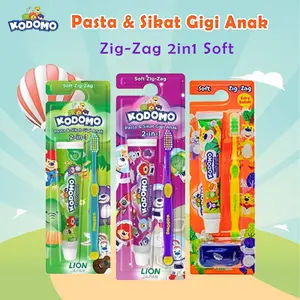 Pasta Gigi Sikat Gigi Anak Kodomo Kids Zig-zag 2In1 Pasta Gigi Sikat Gigi Anak Perawatan Gigi Anak