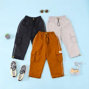 Yameena.Kids Celana Cargo Panjang Parachute Celana Panjang Anak Unisex