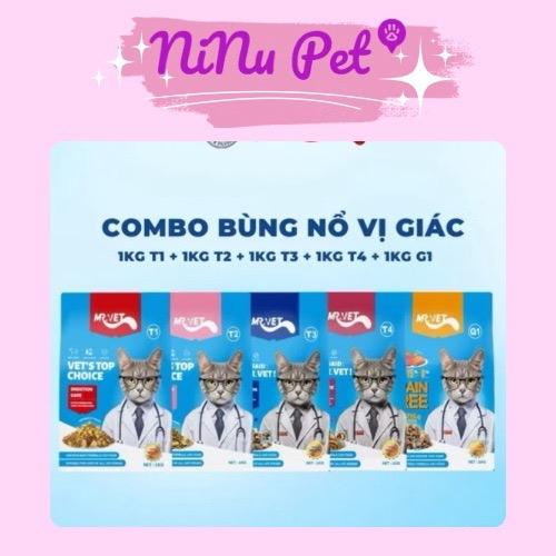 Hạt cho mèo MRVET Mr.Vet 1kg T1 T2 T3 T4 G1 Hạt không độn ngũ cốc Mr Vet