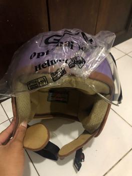 Product Review of HELM BOGO DEWASA KACA PILOT CLEAR MODEL HIJAB RETRO PRIA WANITA LIST BUSA COKLAT FULL LEHER SNI TERBARU MOTORCYCLE from U** L**a 1