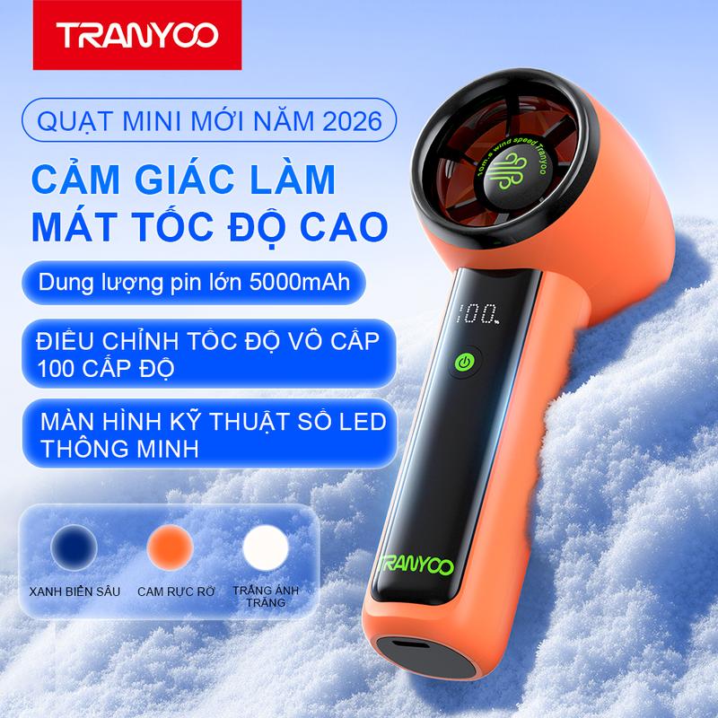 Quạt Cầm tay 100 tốc độ gió | FX01 Pin 5000mAh | Màn hình LED thông minh, cổng…