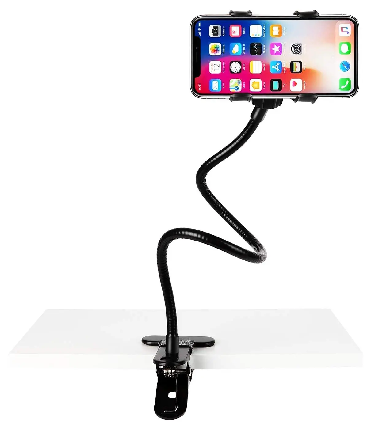 360-Degree Rotating Universal Flexible Long Arm Mobile Phone Holder Mount Lazy Stand Kit Hands Free Mobile Phone Gooseneck Mount for Desktop for iPhone/Samsung/HTC Etc Accessories Adjustable Cellphone Holder