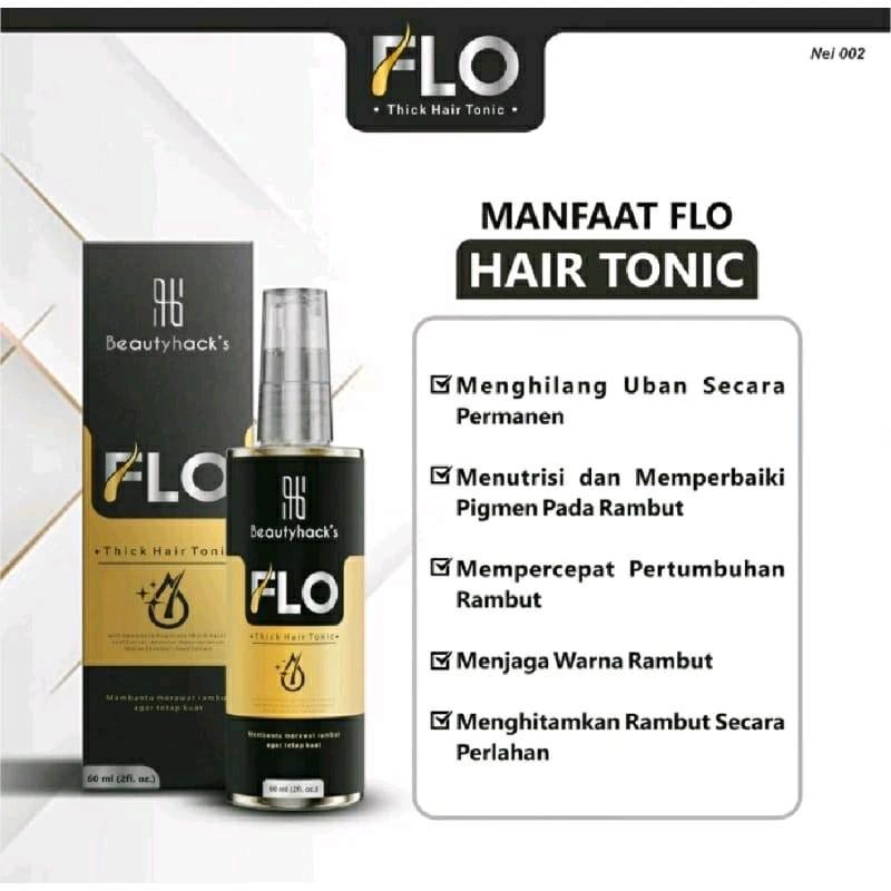 PROMO!! FLO HAIR TONIC 60ml Menumbuhkan Rambut Kebotakan Dan Perawatan Vitamin Rambut Kering Haircare 5