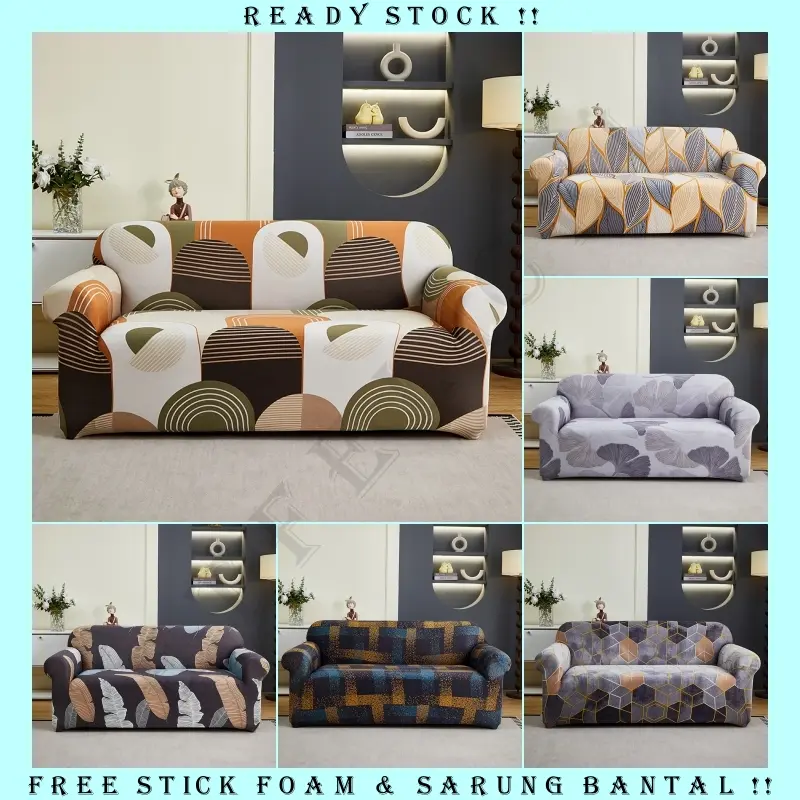 ETFELICEL Elastic Sofa Cover Pattern / Sarung Sofa Kain Penutup Pelindung Sofa Elastis Corak Motif