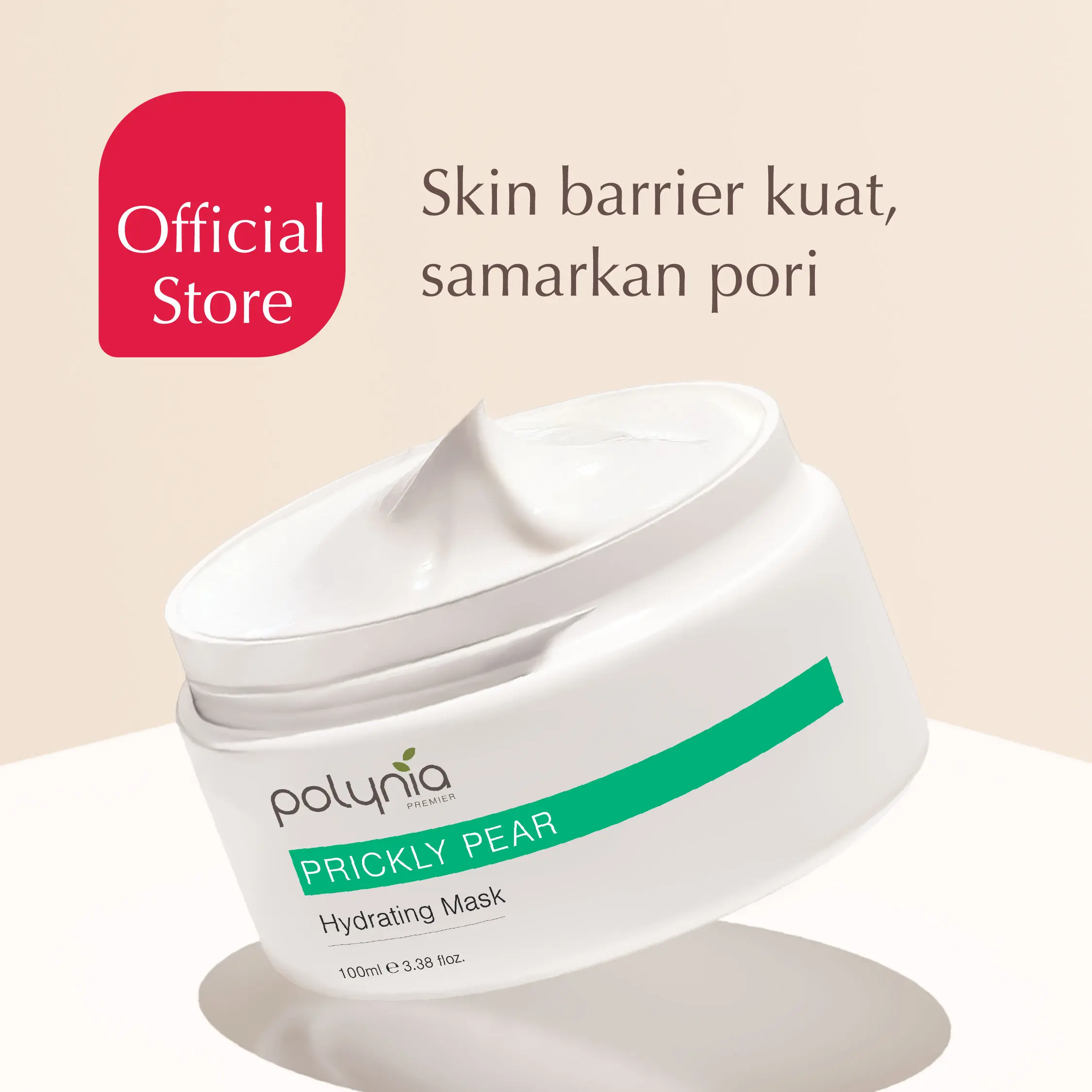 [HADIAH GRATIS] POLYNIA | Prickly Pear Hydrating Mask 100ml | Masker Wajah | Melembapkan Kulit Kering | Skin Barrier | Ceramides