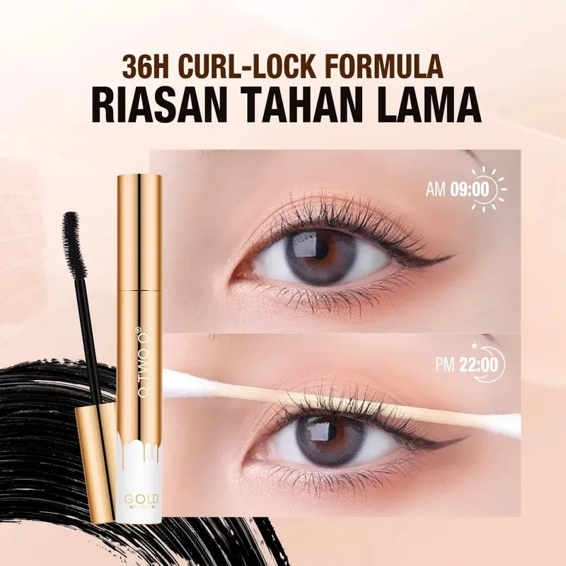 Paket Eyeliner Stamp 2 in 1 O TWO O dan Mascara O TWO O 3D Silk Fiber Eyelash Mascara Waterproof Long Lasting Mascara Maskara 2