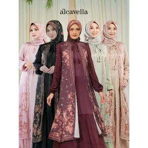 Alcavella - Floria Set Hijab | Gamis Muslim Elegan Wanita Syari