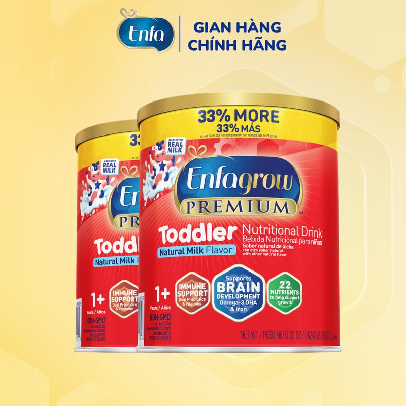Bộ 2 thực phẩm bổ sung Enfagrow Premium Toddler 907g hỗ trợ phát triển toàn diện cho trẻ