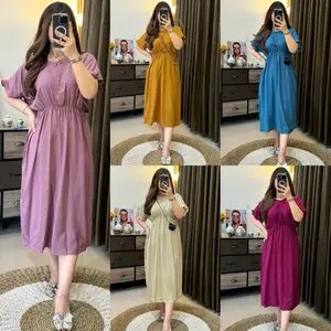 Dress Daster Wanita Danira Rayon Basic Series Jumbo Busui Resleting