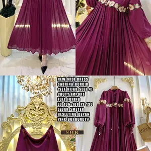 New midi dress sabrina sethijab bordir muslim COD Gamis Nyaman