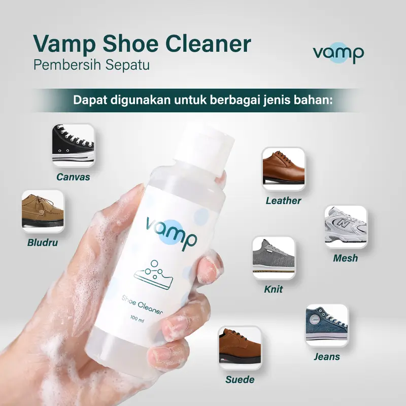 Vamp Shoe Cleaner 1 Liter | Pembersih Sepatu Sabun Cuci Sneakers Vamp Shoe Care 4
