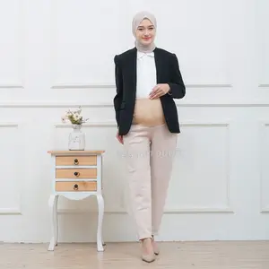 Zayyan Outfit Celana Ibu hamil Kerja Jumbo Bahan Scuba Premium Elastis Maternity Pants Office