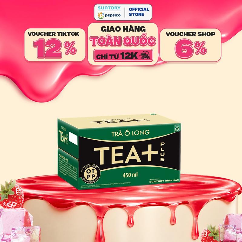Thùng 24 Chai Trà Ô long Tea+ (450 ml/chai)