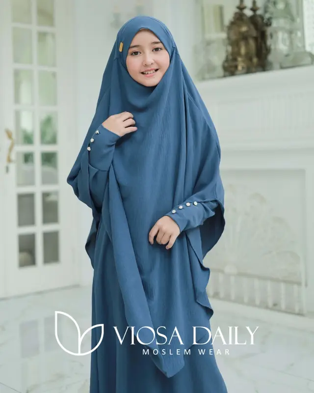 MEDINA KIDS Abaya Anak Perempuan Set Hijab Syar'i Usia 7 - 12 Tahun 2