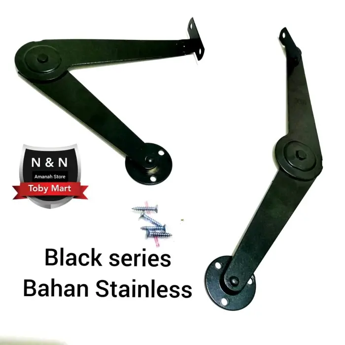 engsel salon stainless Hitam / Sikutan jendela 24cm / Penahan jendela aluminium