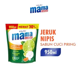 Mama Lemon 950 ml JUMBO Sabun Cuci Piring Jeruk Nipis Extra Power Clean Hemat 30% Efektif Hilangkan Lemak & Bau Amis