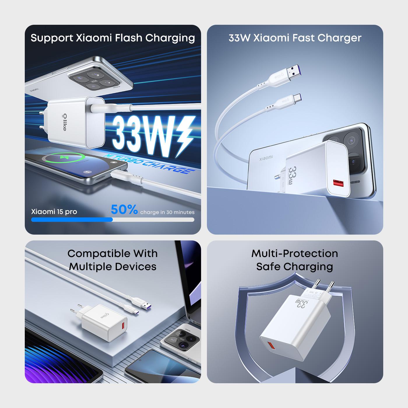 Olike Adaptor Charger 33W Fast Charging untuk Smartphone | Aman & Tahan Panas | Include Kabel Type USB atau C | Garansi 1 Tahun Olike Adaptor Charger 33W Fast Charging untuk Smartphone | Aman & Tahan Panas | Include Kabel Type USB atau C | Garansi 1 Tahun