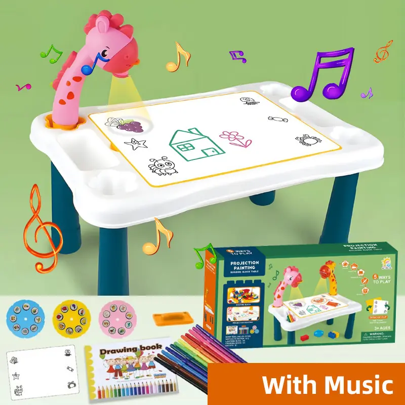 Projection drawing table with projection Children's art learning drawing board creative game educational toy
