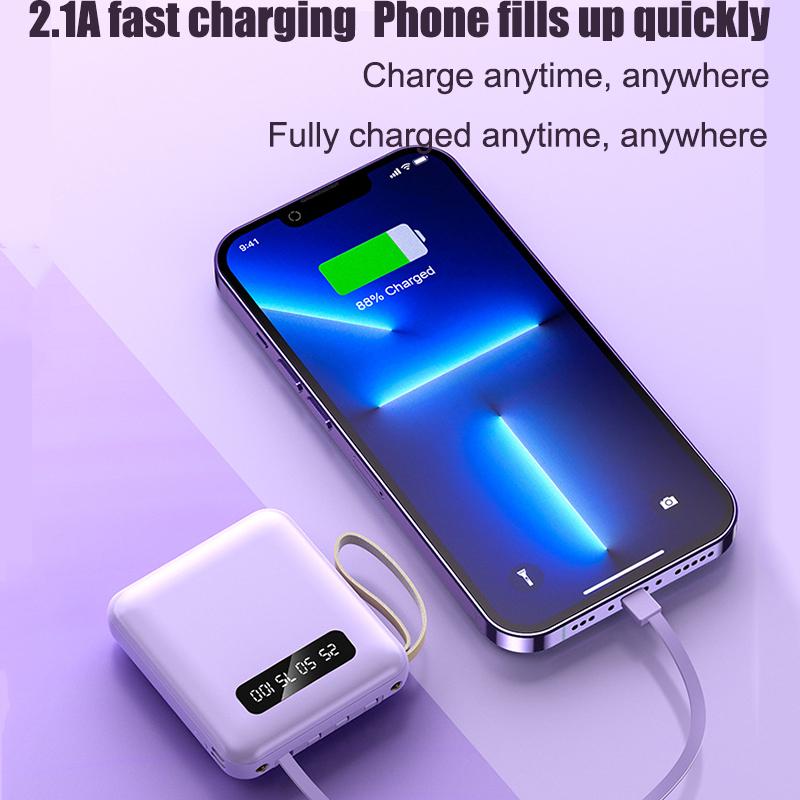 【COD】Hot Sale 20000mAh Mini Power Bank with 4 USB Ports Fast Charging and LED Display, Portable for iOS/Android Phone Charging - Power Bank Charger Pink (Free Shipping) 6