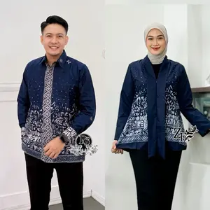 Baju Atasan Batik Modern Batik Couple Pasangan Blouse Batik Wanita Kemeja Batik Pria Lengan Panjang Seragam Batik Katun Baju Kerja Kantor Kekinian Style