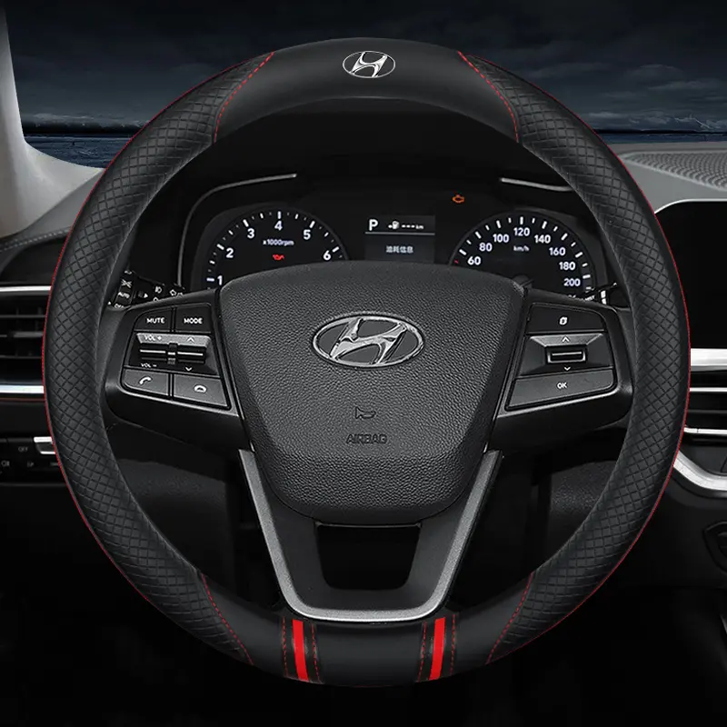 Bọc Vô Lăng Da Ô Tô, Bọc Tay Cầm Bằng Da Microfiber 38Cm, Thích Hợp Cho Hyundai Elantra Grand Accent Starex SantaFe Sonata Tucson Getz Matrix MISTRA Ix25 Ix35 I10