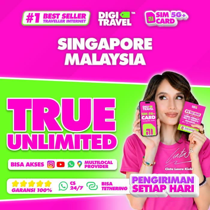 Gambar SIM Card Singapore Malaysia True Unlimited | Simcard Singapore Malaysia | Simcard Singapore | Simcard Malaysia | DIGITRAVEL SIM Card Singapore Malaysia True Unlimited - 3 Hari dari DIGITRAVEL Kota Administrasi Jakarta Timur Tokopedia
