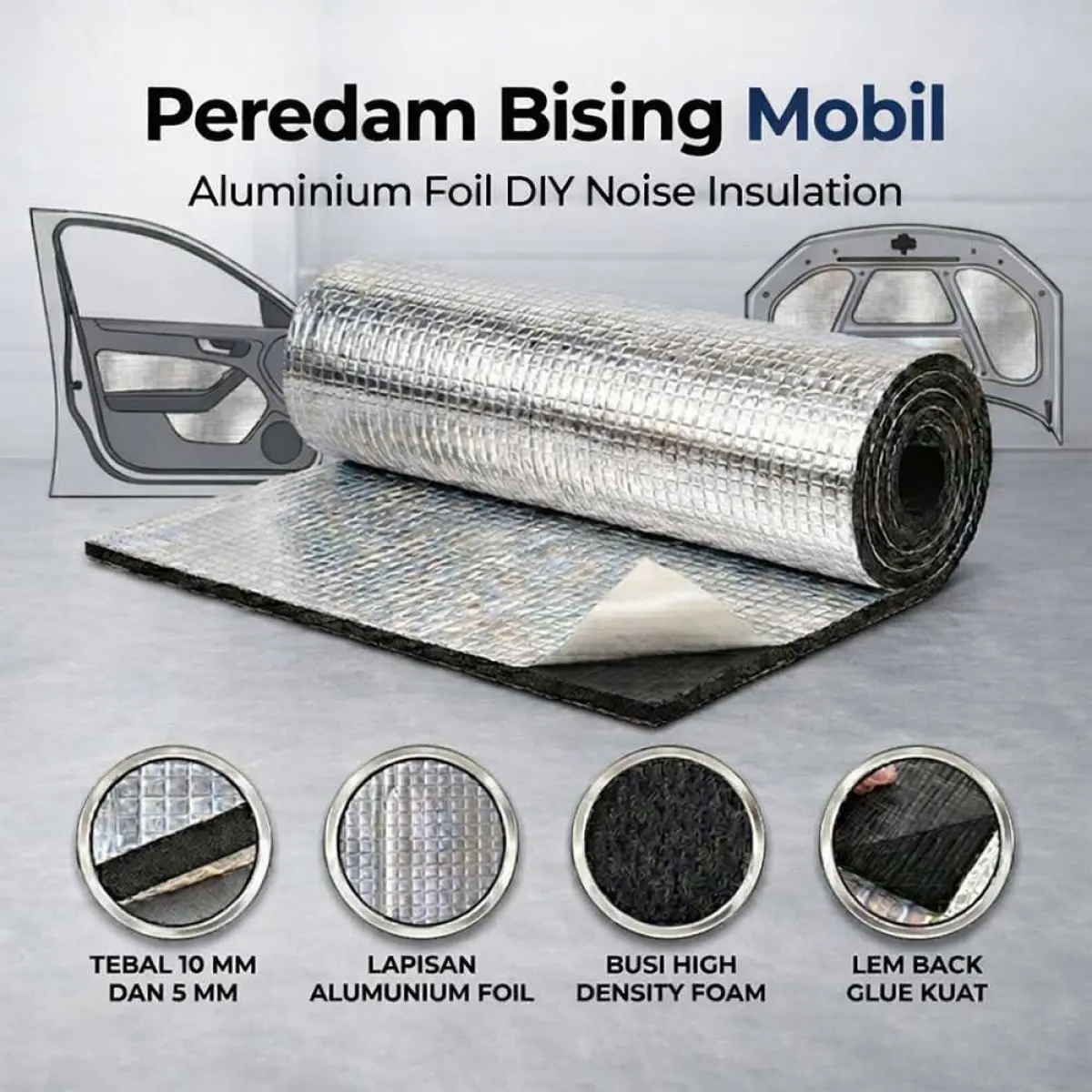 Peredam Panas Mobil Aluminium Foil Noise Insulation 2M 50cm - PD20