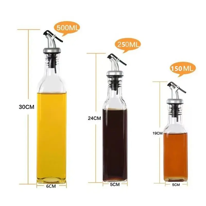 Botol Kaca Tempat Bumbu Botol Minyak Goreng Kaca Stainless Steel Tempat Kecap Syrup Olive Oil 1