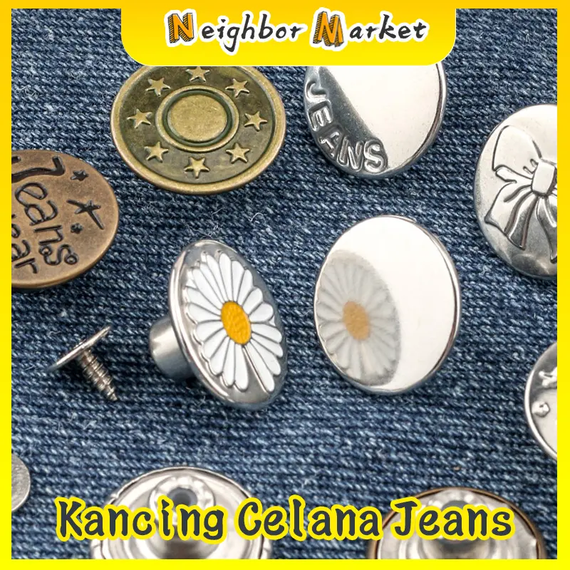 10PCS/30PCS/SET Kancing Jeans Logam Tusuk Simple Adjustable Kancing Celana Jeans Model Bisa Dilepas Detachable Waist Button Tanpa Dijahit Murah