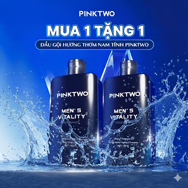 [MUA 1 TẶNG 1] Dầu Gội Nam Hương Nước Hoa PINKTWO -  Lưu Hương 24h, Tóc Sạch Sâu, Khơi Dậy Phong Độ Nam Tính