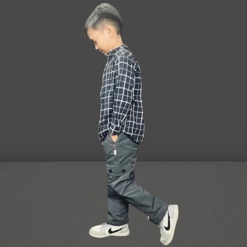 Product Introduction of Celana Panjang Anak Unisex Cargo Pants Serut Jogger Usia 5-14 Tahun celana cargo serut anak remaja tanggung 37