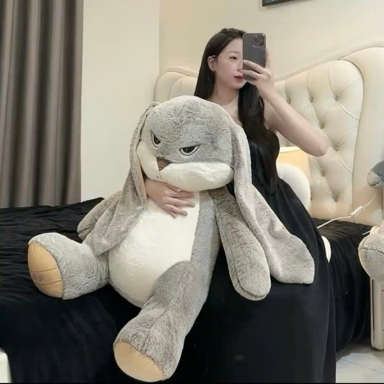  Gấu Bông con Thỏ mặt quạo 70cm   thỏ giận dữ tai dài size khổng lồ Thú Bông Thú Nhồi Bông Toy Đồ Chơi S70cm 